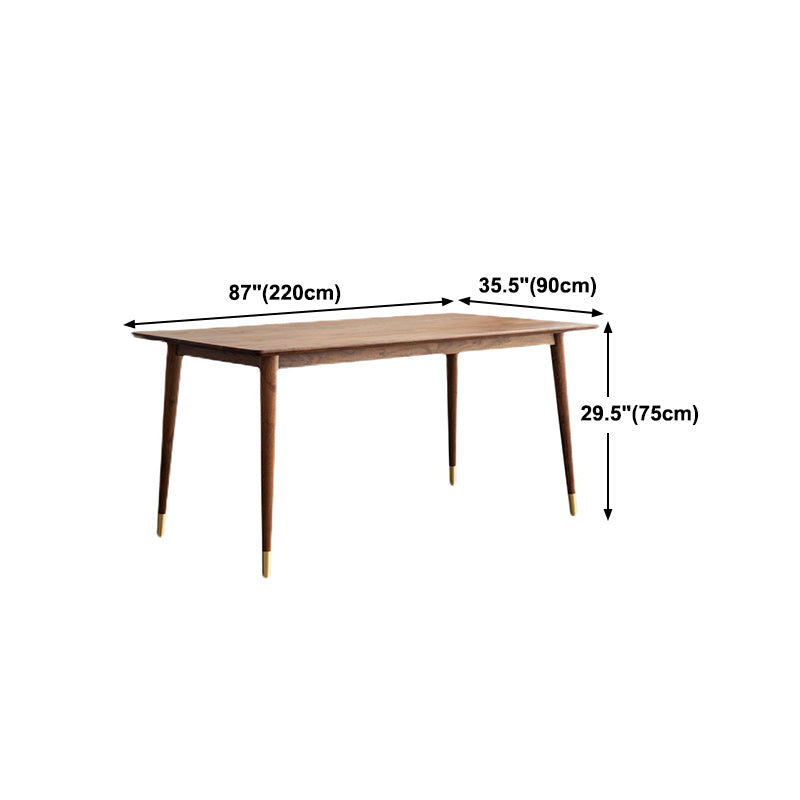 Luxury Pine Wood Table for Restaurant Rectangle Dining Table in Brown with 4 Legs Clearhalo 'Dining Tables & Seating' 'Dining Tables' 'dining_table' 'furn' 'furn_dining_table' 'Furniture' 'furniture_dining_table' 'Kitchen & Dining Furniture' 'kitchen' 'kitchen_dining_table' 4745523