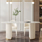 Stone Top Dining Table Oval Dining Table with Sled Base in White Clearhalo 'Dining Tables & Seating' 'Dining Tables' 'dining_table' 'furn' 'furn_dining_table' 'Furniture' 'furniture_dining_table' 'Kitchen & Dining Furniture' 'kitchen' 'kitchen_dining_table' 4745535