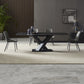 Industrial Black Table for Restaurant Rectangle Dining Table with Pedestal Base 55.1"L x 31.5"W x 29.5"H Without Chairs Clearhalo 'Dining Tables & Seating' 'Dining Tables' 'dining_table' 'furn' 'furn_dining_table' 'Furniture' 'furniture_dining_table' 'Kitchen & Dining Furniture' 'kitchen' 'kitchen_dining_table' 4745553