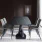 Industrial Black Table for Restaurant Rectangle Dining Table with Pedestal Base 70.9"L x 35.4"W x 29.5"H Without Chairs Clearhalo 'Dining Tables & Seating' 'Dining Tables' 'dining_table' 'furn' 'furn_dining_table' 'Furniture' 'furniture_dining_table' 'Kitchen & Dining Furniture' 'kitchen' 'kitchen_dining_table' 4745554