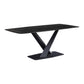 Industrial Black Table for Restaurant Rectangle Dining Table with Pedestal Base Without Chairs Clearhalo 'Dining Tables & Seating' 'Dining Tables' 'dining_table' 'furn' 'furn_dining_table' 'Furniture' 'furniture_dining_table' 'Kitchen & Dining Furniture' 'kitchen' 'kitchen_dining_table' 4745557