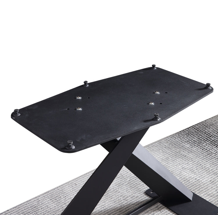 Industrial Black Table for Restaurant Rectangle Dining Table with Pedestal Base Clearhalo 'Dining Tables & Seating' 'Dining Tables' 'dining_table' 'furn' 'furn_dining_table' 'Furniture' 'furniture_dining_table' 'Kitchen & Dining Furniture' 'kitchen' 'kitchen_dining_table' 4745561