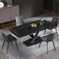 Industrial Black Table for Restaurant Rectangle Dining Table with Pedestal Base Clearhalo 'Dining Tables & Seating' 'Dining Tables' 'dining_table' 'furn' 'furn_dining_table' 'Furniture' 'furniture_dining_table' 'Kitchen & Dining Furniture' 'kitchen' 'kitchen_dining_table' 4745563