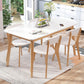 Glass Top Dining Table Modern Dining Table with 4 Solid Wood Legs 55.1"L x 27.6"W x 29.5"H Clearhalo 'Dining Tables & Seating' 'Dining Tables' 'dining_table' 'Furniture' 'furniture_dining_table' 'Kitchen & Dining Furniture' 'kitchen' 'kitchen_dining_table' 4745572
