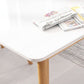 Glass Top Dining Table Modern Dining Table with 4 Solid Wood Legs Clearhalo 'Dining Tables & Seating' 'Dining Tables' 'dining_table' 'Furniture' 'furniture_dining_table' 'Kitchen & Dining Furniture' 'kitchen' 'kitchen_dining_table' 4745575