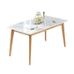 Glass Top Dining Table Modern Dining Table with 4 Solid Wood Legs Clearhalo 'Dining Tables & Seating' 'Dining Tables' 'dining_table' 'Furniture' 'furniture_dining_table' 'Kitchen & Dining Furniture' 'kitchen' 'kitchen_dining_table' 4745579