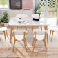Glass Top Dining Table Modern Dining Table with 4 Solid Wood Legs Clearhalo 'Dining Tables & Seating' 'Dining Tables' 'dining_table' 'Furniture' 'furniture_dining_table' 'Kitchen & Dining Furniture' 'kitchen' 'kitchen_dining_table' 4745580