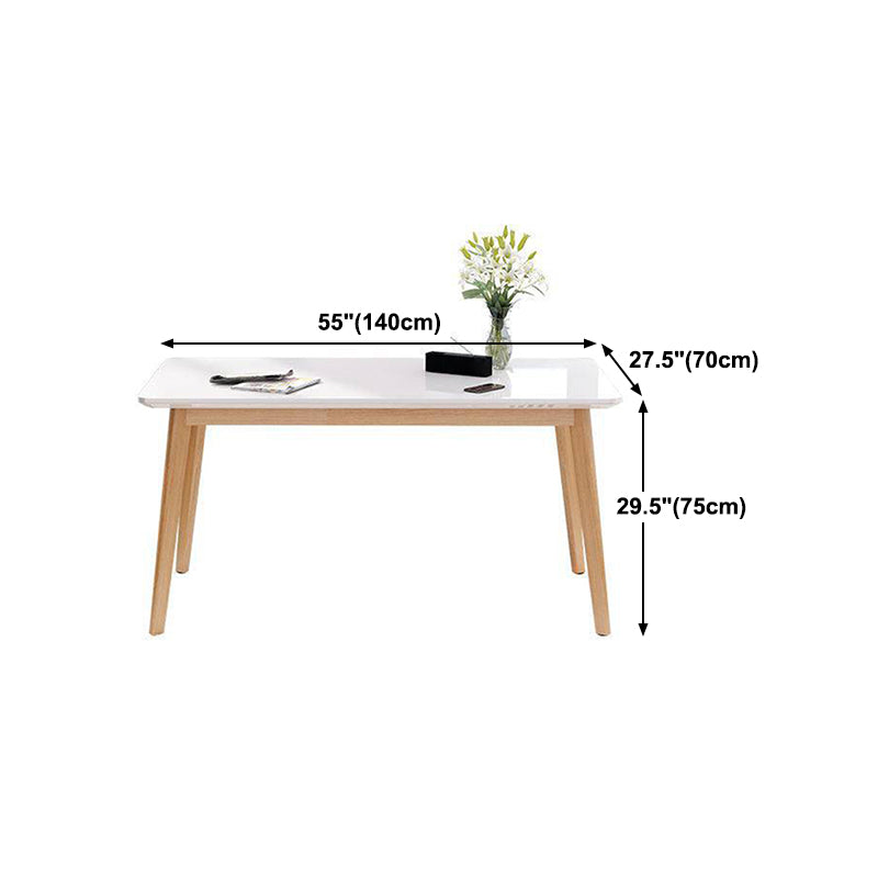 Glass Top Dining Table Modern Dining Table with 4 Solid Wood Legs Clearhalo 'Dining Tables & Seating' 'Dining Tables' 'dining_table' 'Furniture' 'furniture_dining_table' 'Kitchen & Dining Furniture' 'kitchen' 'kitchen_dining_table' 4745587