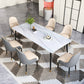 Sintered Stone Dining Table Traditional Luxury White Table with 4 Legs 55.1"L x 31.5"W x 29.5"H Without Chairs Clearhalo 'Dining Tables & Seating' 'Dining Tables' 'dining_table' 'furn' 'furn_dining_table' 'Furniture' 'furniture_dining_table' 'Kitchen & Dining Furniture' 'kitchen' 'kitchen_dining_table' 4745589