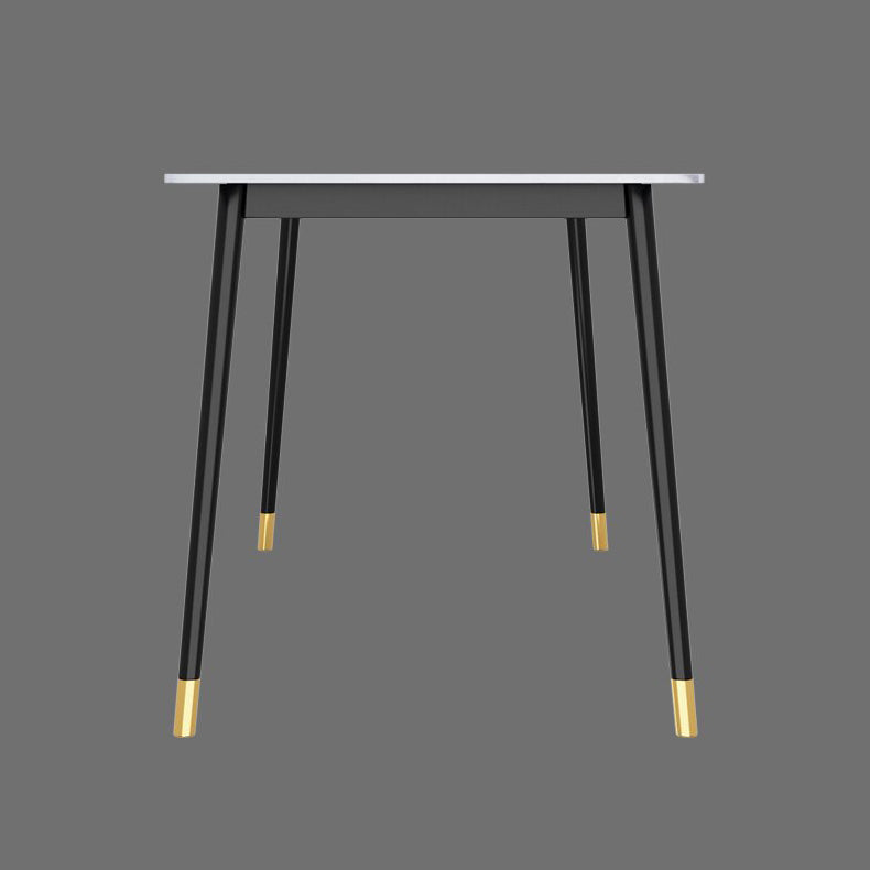 Sintered Stone Dining Table Traditional Luxury White Table with 4 Legs Clearhalo 'Dining Tables & Seating' 'Dining Tables' 'dining_table' 'furn' 'furn_dining_table' 'Furniture' 'furniture_dining_table' 'Kitchen & Dining Furniture' 'kitchen' 'kitchen_dining_table' 4745596