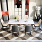 Sintered Stone Dining Table Traditional Luxury White Table with 4 Legs Clearhalo 'Dining Tables & Seating' 'Dining Tables' 'dining_table' 'furn' 'furn_dining_table' 'Furniture' 'furniture_dining_table' 'Kitchen & Dining Furniture' 'kitchen' 'kitchen_dining_table' 4745599