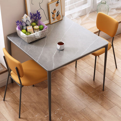 Sintered Stone Grey Dining Table Industrial 4 Legs Table for Dining Room Without Chairs Clearhalo 'Dining Tables & Seating' 'Dining Tables' 'dining_table' 'furn' 'furn_dining_table' 'Furniture' 'furniture_dining_table' 'Kitchen & Dining Furniture' 'kitchen' 'kitchen_dining_table' 4745607