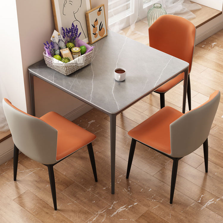 Sintered Stone Grey Dining Table Industrial 4 Legs Table for Dining Room Clearhalo 'Dining Tables & Seating' 'Dining Tables' 'dining_table' 'furn' 'furn_dining_table' 'Furniture' 'furniture_dining_table' 'Kitchen & Dining Furniture' 'kitchen' 'kitchen_dining_table' 4745610