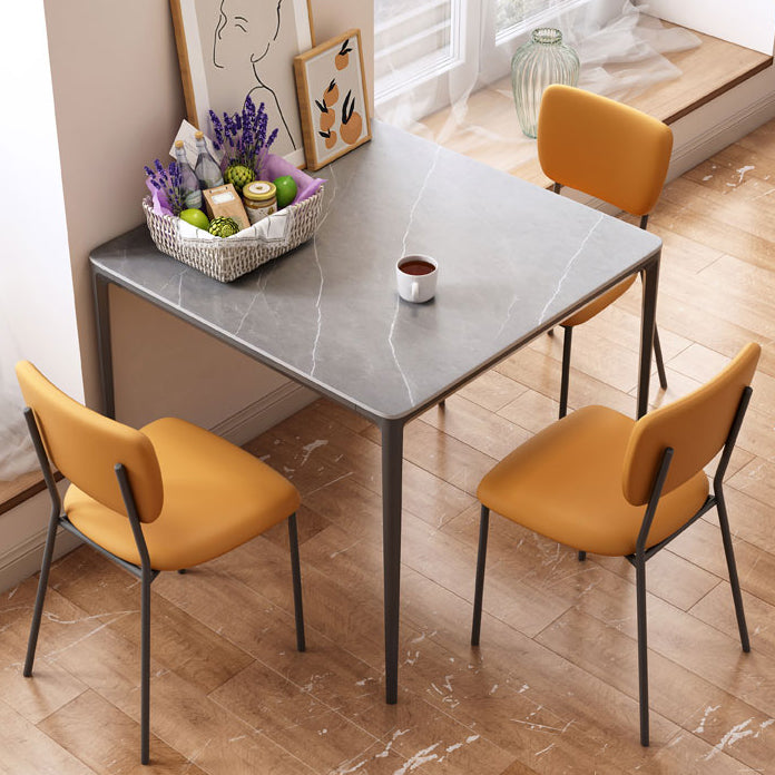 Sintered Stone Grey Dining Table Industrial 4 Legs Table for Dining Room Clearhalo 'Dining Tables & Seating' 'Dining Tables' 'dining_table' 'furn' 'furn_dining_table' 'Furniture' 'furniture_dining_table' 'Kitchen & Dining Furniture' 'kitchen' 'kitchen_dining_table' 4745618