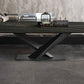 Sintered Stone Rectangle Dining Table Industrial Black Kitchen Table with Pedestal Base Clearhalo 'Dining Tables & Seating' 'Dining Tables' 'dining_table' 'furn' 'furn_dining_table' 'Furniture' 'furniture_dining_table' 'Kitchen & Dining Furniture' 'kitchen' 'kitchen_dining_table' 4745664