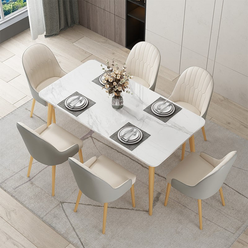 Traditional Luxury Rectangle Dining Collection 4-foot Stone Furniture Gold 47.2"L x 23.6"W x 29.5"H Without Chairs Clearhalo 'Dining Tables & Seating' 'Dining Tables' 'dining_table' 'furn' 'furn_dining_table' 'Furniture' 'furniture_dining_table' 'Kitchen & Dining Furniture' 'kitchen' 'kitchen_dining_table' 4745673