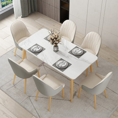 Traditional Luxury Rectangle Dining Collection 4-foot Stone Furniture Gold 47.2"L x 23.6"W x 29.5"H Without Chairs Clearhalo 'Dining Tables & Seating' 'Dining Tables' 'dining_table' 'furn' 'furn_dining_table' 'Furniture' 'furniture_dining_table' 'Kitchen & Dining Furniture' 'kitchen' 'kitchen_dining_table' 4745673
