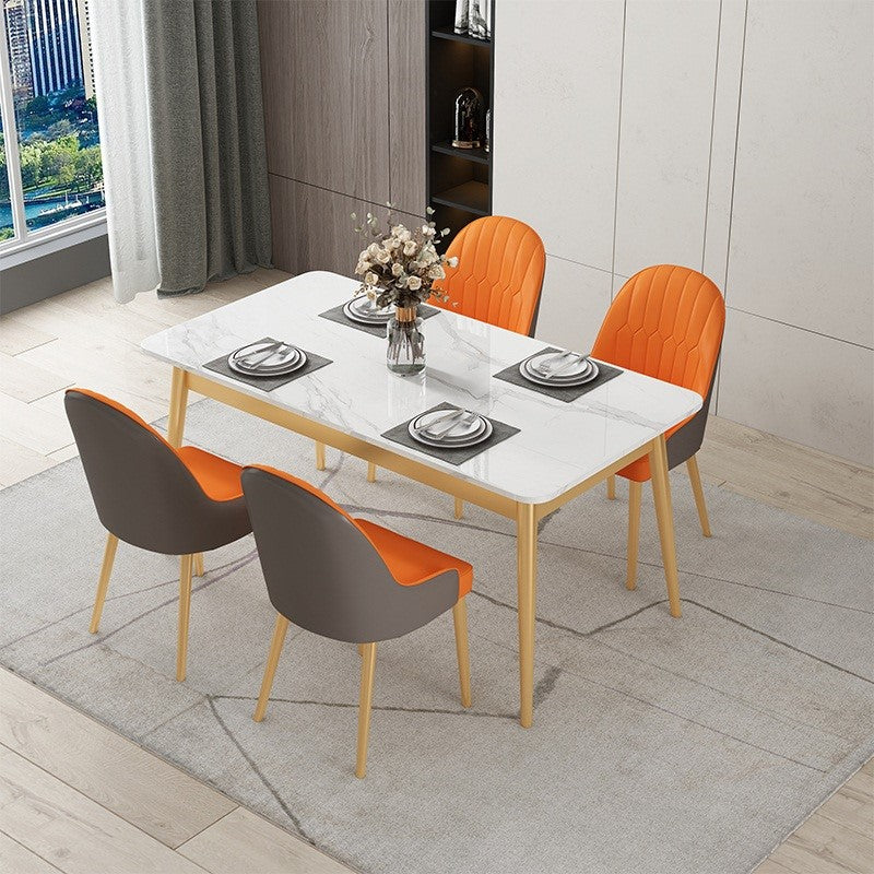 Traditional Luxury Rectangle Dining Collection 4-foot Stone Furniture Clearhalo 'Dining Tables & Seating' 'Dining Tables' 'dining_table' 'furn' 'furn_dining_table' 'Furniture' 'furniture_dining_table' 'Kitchen & Dining Furniture' 'kitchen' 'kitchen_dining_table' 4745675