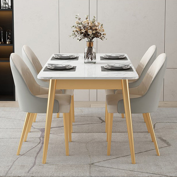 Traditional Luxury Rectangle Dining Collection 4-foot Stone Furniture Clearhalo 'Dining Tables & Seating' 'Dining Tables' 'dining_table' 'furn' 'furn_dining_table' 'Furniture' 'furniture_dining_table' 'Kitchen & Dining Furniture' 'kitchen' 'kitchen_dining_table' 4745684