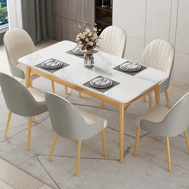 Traditional Luxury Rectangle Dining Collection 4-foot Stone Furniture Clearhalo 'Dining Tables & Seating' 'Dining Tables' 'dining_table' 'furn' 'furn_dining_table' 'Furniture' 'furniture_dining_table' 'Kitchen & Dining Furniture' 'kitchen' 'kitchen_dining_table' 4745685