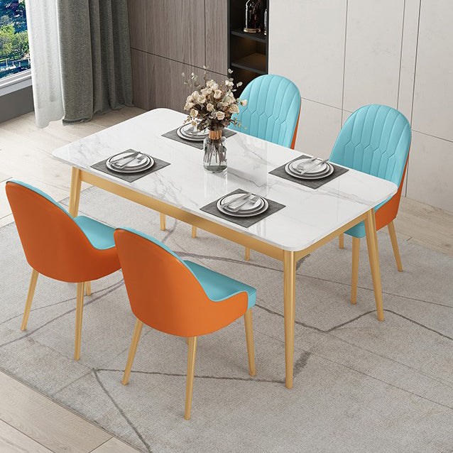 Traditional Luxury Rectangle Dining Collection 4-foot Stone Furniture Clearhalo 'Dining Tables & Seating' 'Dining Tables' 'dining_table' 'furn' 'furn_dining_table' 'Furniture' 'furniture_dining_table' 'Kitchen & Dining Furniture' 'kitchen' 'kitchen_dining_table' 4745686