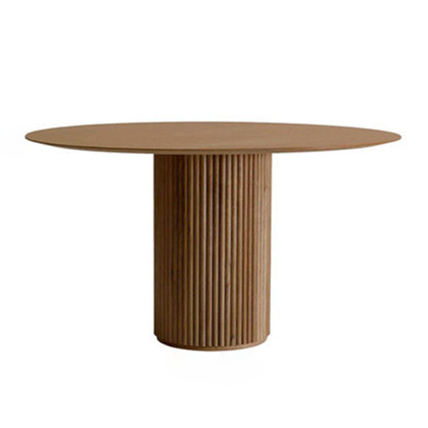 Modern Round Wood Dining Table Home Kitchen Dinner Pedestal Dining Table Walnut 31.5"L x 31.5"W x 29.5"H Without Chairs Clearhalo 'Dining Tables & Seating' 'Dining Tables' 'dining_table' 'furn' 'furn_dining_table' 'Furniture' 'furniture_dining_table' 'Kitchen & Dining Furniture' 'kitchen' 'kitchen_dining_table' 4745691