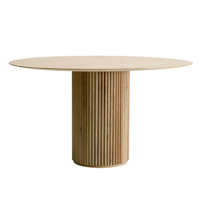 Modern Round Wood Dining Table Home Kitchen Dinner Pedestal Dining Table Natural 31.5"L x 31.5"W x 29.5"H Without Chairs Clearhalo 'Dining Tables & Seating' 'Dining Tables' 'dining_table' 'furn' 'furn_dining_table' 'Furniture' 'furniture_dining_table' 'Kitchen & Dining Furniture' 'kitchen' 'kitchen_dining_table' 4745697