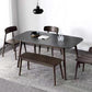 Stone Top Dining Table Mid-Century Modern Dining Table with 4 Brown Legs 63"L x 35.4"W x 29.5"H Clearhalo 'Dining Tables & Seating' 'Dining Tables' 'dining_table' 'Furniture' 'furniture_dining_table' 'Kitchen & Dining Furniture' 'kitchen' 'kitchen_dining_table' 4745709