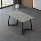 Rectangle Sintered Stone Table for Restaurant Industrial Dining Table with Double Pedestal Gray 55.1"L x 31.5"W x 29.5"H Without Chairs Clearhalo 'Dining Tables & Seating' 'Dining Tables' 'dining_table' 'furn' 'furn_dining_table' 'Furniture' 'furniture_dining_table' 'Kitchen & Dining Furniture' 'kitchen' 'kitchen_dining_table' 4745776