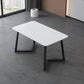 Rectangle Sintered Stone Table for Restaurant Industrial Dining Table with Double Pedestal White 55.1"L x 31.5"W x 29.5"H Without Chairs Clearhalo 'Dining Tables & Seating' 'Dining Tables' 'dining_table' 'furn' 'furn_dining_table' 'Furniture' 'furniture_dining_table' 'Kitchen & Dining Furniture' 'kitchen' 'kitchen_dining_table' 4745781