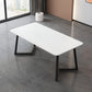 Rectangle Sintered Stone Table for Restaurant Industrial Dining Table with Double Pedestal White 70.9"L x 35.4"W x 29.5"H Without Chairs Clearhalo 'Dining Tables & Seating' 'Dining Tables' 'dining_table' 'furn' 'furn_dining_table' 'Furniture' 'furniture_dining_table' 'Kitchen & Dining Furniture' 'kitchen' 'kitchen_dining_table' 4745787