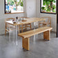 Modern Solid Wood Kitchen Table Rectangle Dining Table with Double Pedestal Clearhalo 'Dining Tables & Seating' 'Dining Tables' 'dining_table' 'furn' 'furn_dining_table' 'Furniture' 'furniture_dining_table' 'Kitchen & Dining Furniture' 'kitchen' 'kitchen_dining_table' 4745801