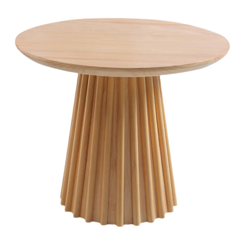 Modern Round Dining Table Natural Solid Wood Base Pedestal Dining Table Natural Without Chairs Clearhalo 'Dining Tables & Seating' 'Dining Tables' 'dining_table' 'furn' 'furn_dining_table' 'Furniture' 'furniture_dining_table' 'Kitchen & Dining Furniture' 'kitchen' 'kitchen_dining_table' 4745817