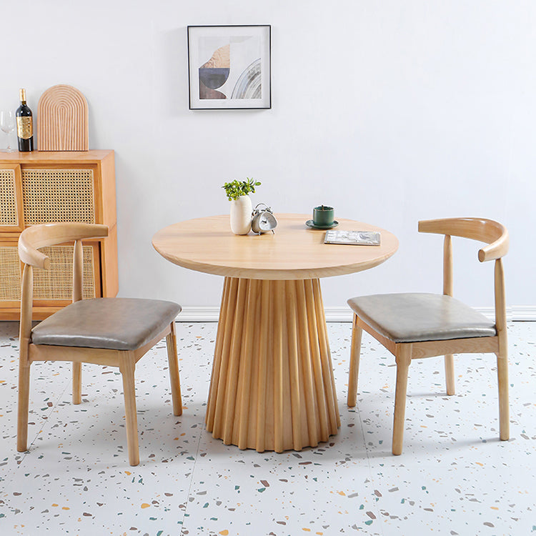 Modern Round Dining Table Natural Solid Wood Base Pedestal Dining Table Clearhalo 'Dining Tables & Seating' 'Dining Tables' 'dining_table' 'furn' 'furn_dining_table' 'Furniture' 'furniture_dining_table' 'Kitchen & Dining Furniture' 'kitchen' 'kitchen_dining_table' 4745823