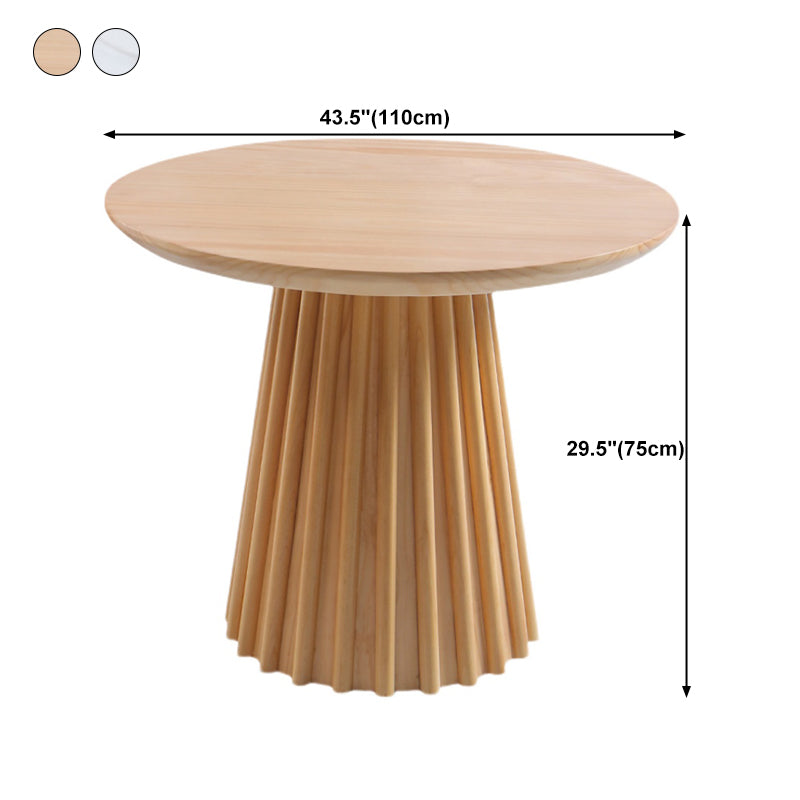 Modern Round Dining Table Natural Solid Wood Base Pedestal Dining Table Clearhalo 'Dining Tables & Seating' 'Dining Tables' 'dining_table' 'furn' 'furn_dining_table' 'Furniture' 'furniture_dining_table' 'Kitchen & Dining Furniture' 'kitchen' 'kitchen_dining_table' 4745832