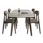 Contemporary Solid Wood Dining Table Sintered Stone Dining Table with 4 Legs Light Grey Without Chairs Clearhalo 'Dining Tables & Seating' 'Dining Tables' 'dining_table' 'furn' 'furn_dining_table' 'Furniture' 'furniture_dining_table' 'Kitchen & Dining Furniture' 'kitchen' 'kitchen_dining_table' 4745839