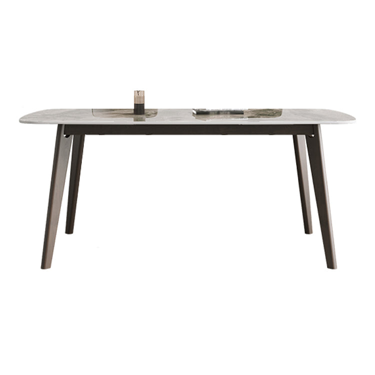 Contemporary Solid Wood Dining Table Sintered Stone Dining Table with 4 Legs Clearhalo 'Dining Tables & Seating' 'Dining Tables' 'dining_table' 'furn' 'furn_dining_table' 'Furniture' 'furniture_dining_table' 'Kitchen & Dining Furniture' 'kitchen' 'kitchen_dining_table' 4745844