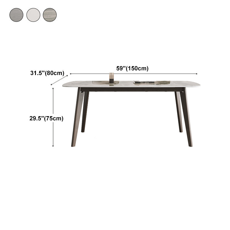 Contemporary Solid Wood Dining Table Sintered Stone Dining Table with 4 Legs Clearhalo 'Dining Tables & Seating' 'Dining Tables' 'dining_table' 'furn' 'furn_dining_table' 'Furniture' 'furniture_dining_table' 'Kitchen & Dining Furniture' 'kitchen' 'kitchen_dining_table' 4745848