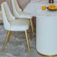 Sintered Stone Top White Table for Restaurant Modern Dining Table with Double Pedestal Clearhalo 'Dining Tables & Seating' 'Dining Tables' 'dining_table' 'furn' 'furn_dining_table' 'Furniture' 'furniture_dining_table' 'Kitchen & Dining Furniture' 'kitchen' 'kitchen_dining_table' 4745856