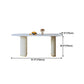 Sintered Stone Top White Table for Restaurant Modern Dining Table with Double Pedestal Clearhalo 'Dining Tables & Seating' 'Dining Tables' 'dining_table' 'furn' 'furn_dining_table' 'Furniture' 'furniture_dining_table' 'Kitchen & Dining Furniture' 'kitchen' 'kitchen_dining_table' 4745863