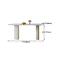 Sintered Stone Top White Table for Restaurant Modern Dining Table with Double Pedestal Clearhalo 'Dining Tables & Seating' 'Dining Tables' 'dining_table' 'furn' 'furn_dining_table' 'Furniture' 'furniture_dining_table' 'Kitchen & Dining Furniture' 'kitchen' 'kitchen_dining_table' 4745875