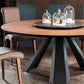 Pine Round Dining Table Black Frame Modern Dining Convertible Dining Table Clearhalo 'Dining Tables & Seating' 'Dining Tables' 'dining_table' 'Furniture' 'furniture_dining_table' 'Kitchen & Dining Furniture' 'kitchen' 'kitchen_dining_table' 4745881