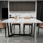 Modern Dining Table Rectangle Dining Sintered Stone Table for Restaurant White 63"L x 35.4"W x 29.5"H Without Chairs Clearhalo 'Dining Tables & Seating' 'Dining Tables' 'dining_table' 'furn' 'furn_dining_table' 'Furniture' 'furniture_dining_table' 'Kitchen & Dining Furniture' 'kitchen' 'kitchen_dining_table' 4745892