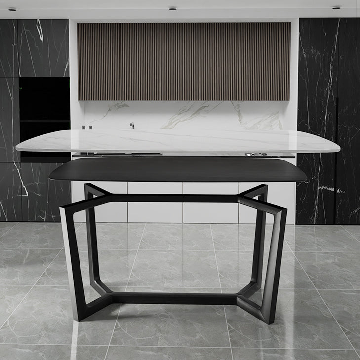 Modern Dining Table Rectangle Dining Sintered Stone Table for Restaurant Clearhalo 'Dining Tables & Seating' 'Dining Tables' 'dining_table' 'furn' 'furn_dining_table' 'Furniture' 'furniture_dining_table' 'Kitchen & Dining Furniture' 'kitchen' 'kitchen_dining_table' 4745893