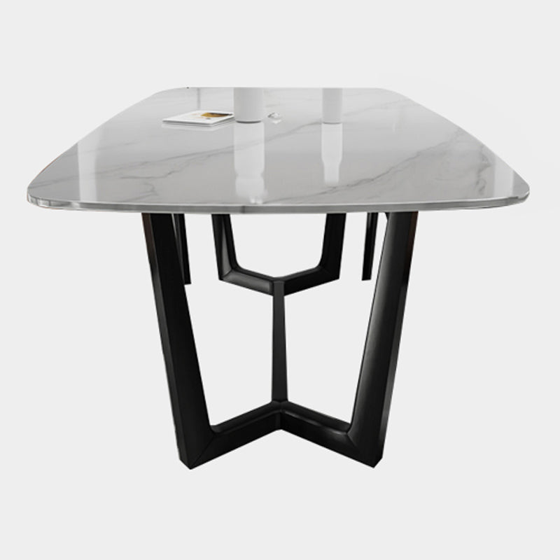 Modern Dining Table Rectangle Dining Sintered Stone Table for Restaurant White Without Chairs Clearhalo 'Dining Tables & Seating' 'Dining Tables' 'dining_table' 'furn' 'furn_dining_table' 'Furniture' 'furniture_dining_table' 'Kitchen & Dining Furniture' 'kitchen' 'kitchen_dining_table' 4745894