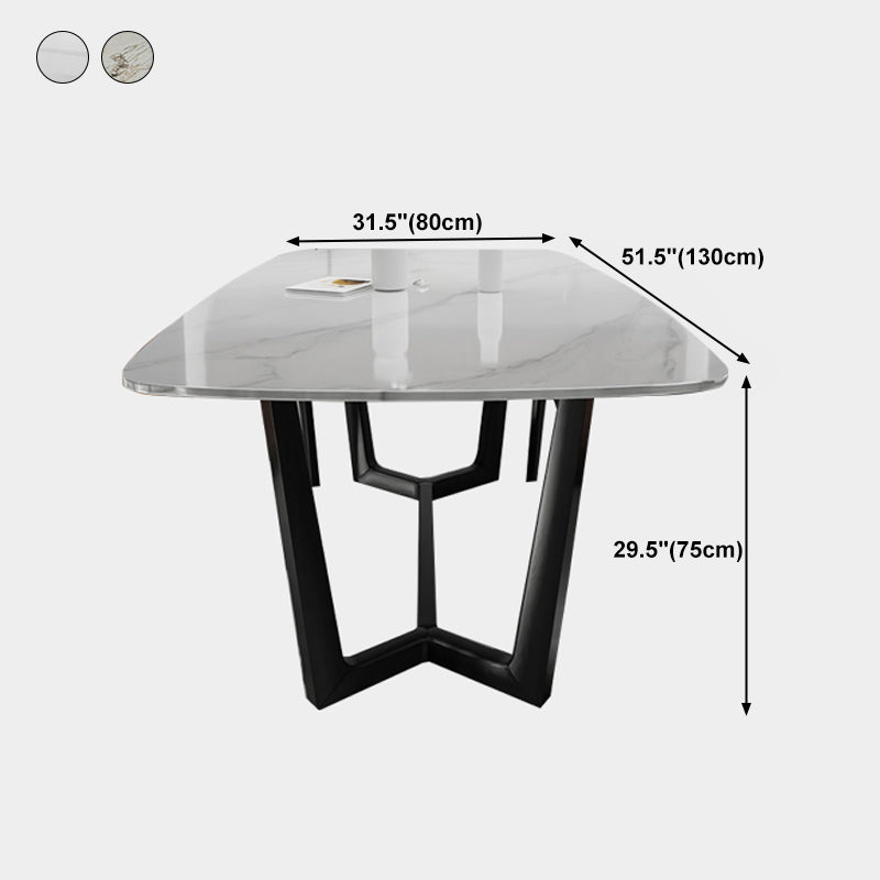 Modern Dining Table Rectangle Dining Sintered Stone Table for Restaurant Clearhalo 'Dining Tables & Seating' 'Dining Tables' 'dining_table' 'furn' 'furn_dining_table' 'Furniture' 'furniture_dining_table' 'Kitchen & Dining Furniture' 'kitchen' 'kitchen_dining_table' 4745899