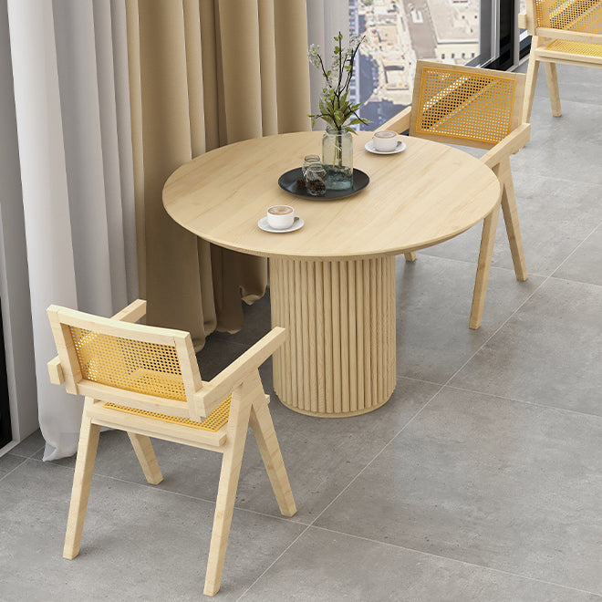 Modern Pedestal Casual Dining Table Round Solid Wood Dinner Table Kitchen Home Clearhalo 'Dining Tables & Seating' 'Dining Tables' 'dining_table' 'furn' 'furn_dining_table' 'Furniture' 'furniture_dining_table' 'Kitchen & Dining Furniture' 'kitchen' 'kitchen_dining_table' 4745913