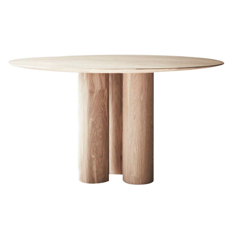 Solid Wood Top Dining Table Contemporary Round Dining Table with 3 Legs Natural Without Chairs Clearhalo 'Dining Tables & Seating' 'Dining Tables' 'dining_table' 'furn' 'furn_dining_table' 'Furniture' 'furniture_dining_table' 'Kitchen & Dining Furniture' 'kitchen' 'kitchen_dining_table' 4745948