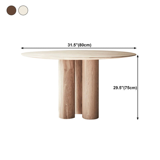 Solid Wood Top Dining Table Contemporary Round Dining Table with 3 Legs Clearhalo 'Dining Tables & Seating' 'Dining Tables' 'dining_table' 'furn' 'furn_dining_table' 'Furniture' 'furniture_dining_table' 'Kitchen & Dining Furniture' 'kitchen' 'kitchen_dining_table' 4745951