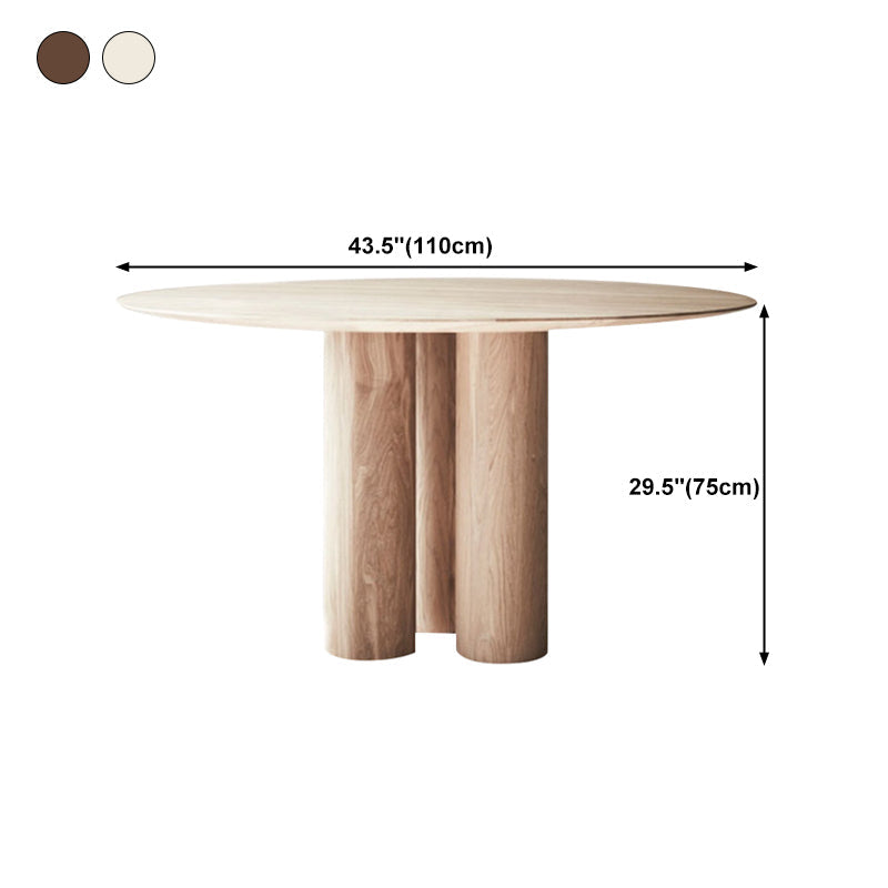 Solid Wood Top Dining Table Contemporary Round Dining Table with 3 Legs Clearhalo 'Dining Tables & Seating' 'Dining Tables' 'dining_table' 'furn' 'furn_dining_table' 'Furniture' 'furniture_dining_table' 'Kitchen & Dining Furniture' 'kitchen' 'kitchen_dining_table' 4745954